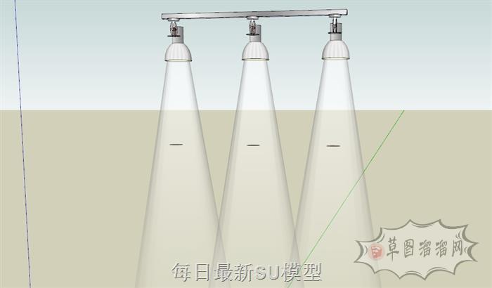 射灯轨道灯灯光SU模型 1