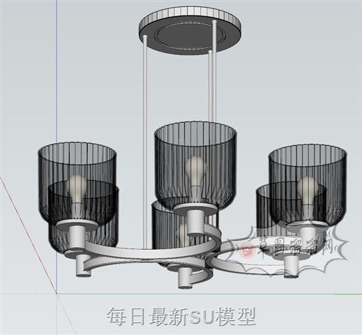 吊灯灯具SU模型 1