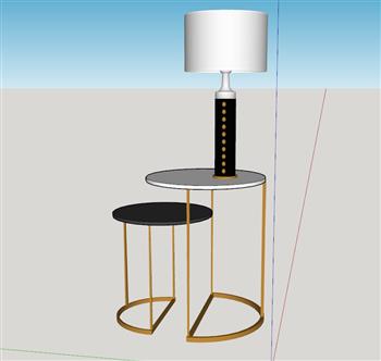 角桌桌灯SU模型 免费sketchup模型下载