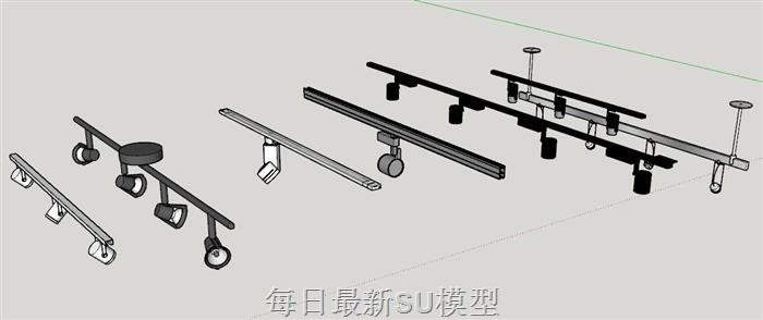 轨道灯射灯SU模型 1