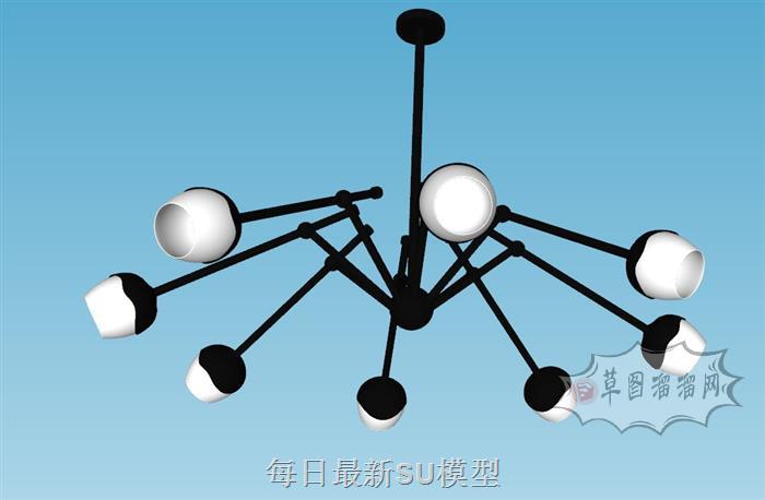 枝形吊灯灯具SU模型 1