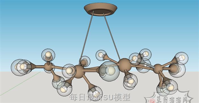 枝形吊灯灯泡SU模型 1