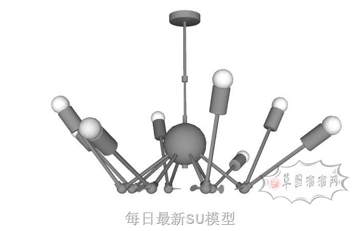 枝形吊灯灯具SU模型 1