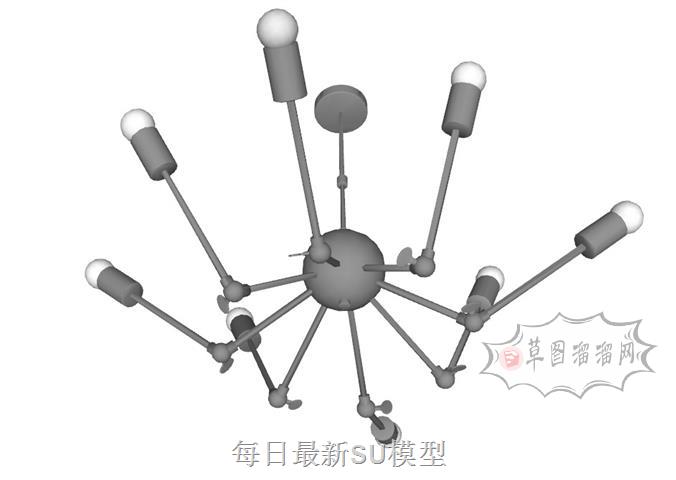 枝形吊灯灯具SU模型 2