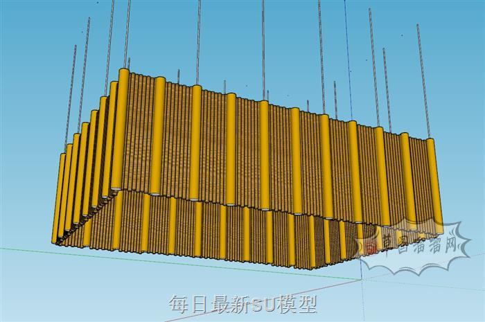 长方形吊灯灯具SU模型 1