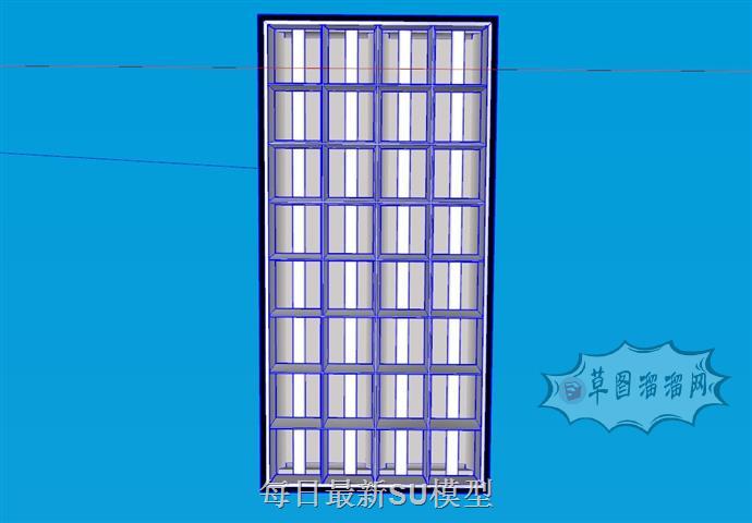 内凹格栅装饰SU模型 1