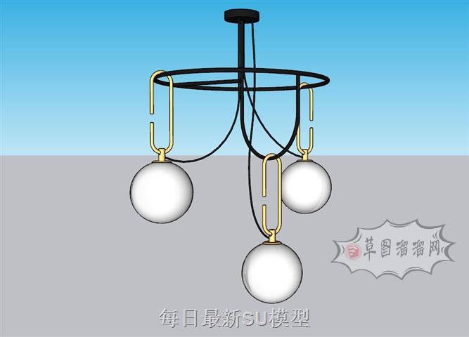 吊灯灯具SU模型 1