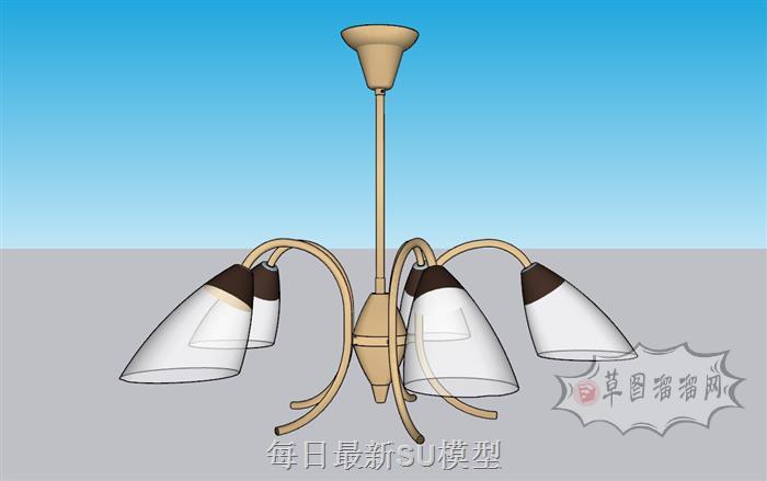 吊灯灯具SU模型 1