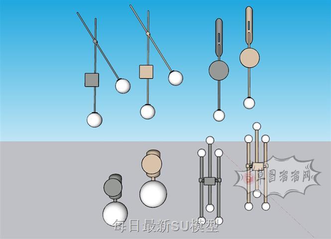 壁灯灯具SU模型 1