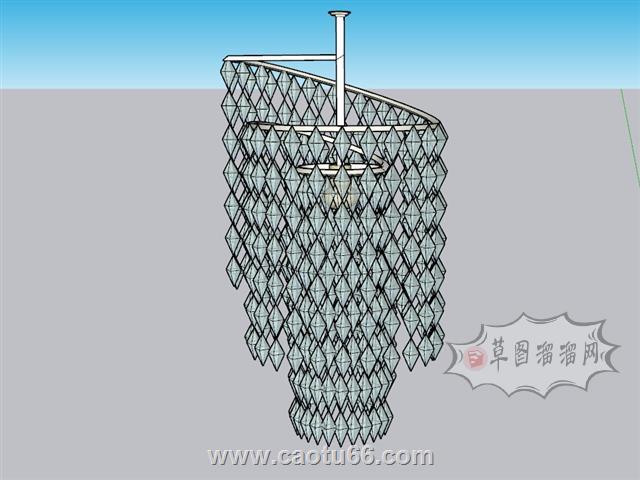 水晶吊灯灯具SU模型 1