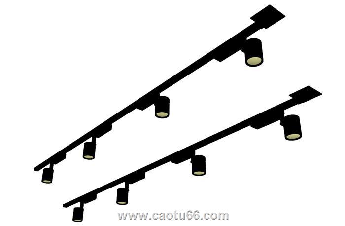 轨道灯射灯SU模型 1