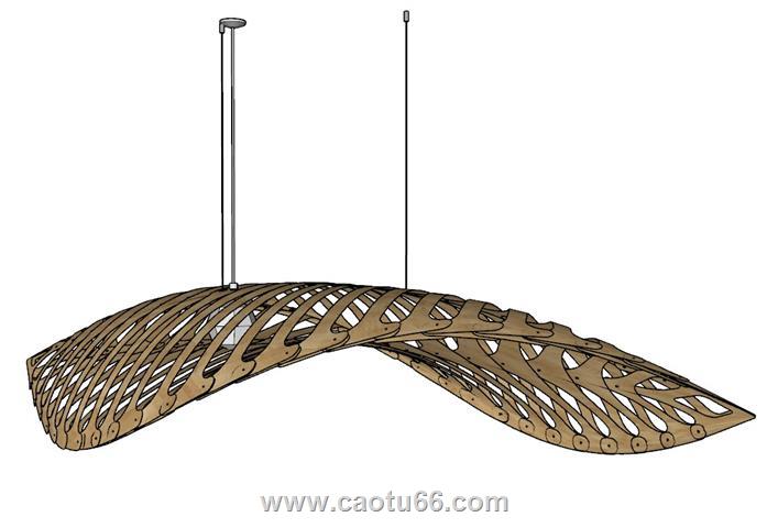 树叶造型吊灯SU模型 1