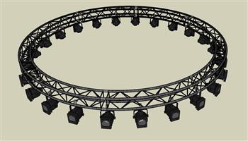 圆形桁架舞台SU模型 免费sketchup模型下载