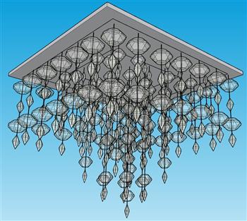 方形  水晶  吊灯  灯具