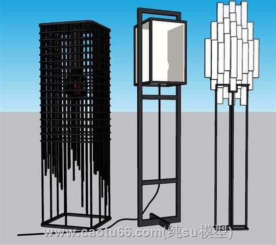 现代落地灯灯具SU模型 1