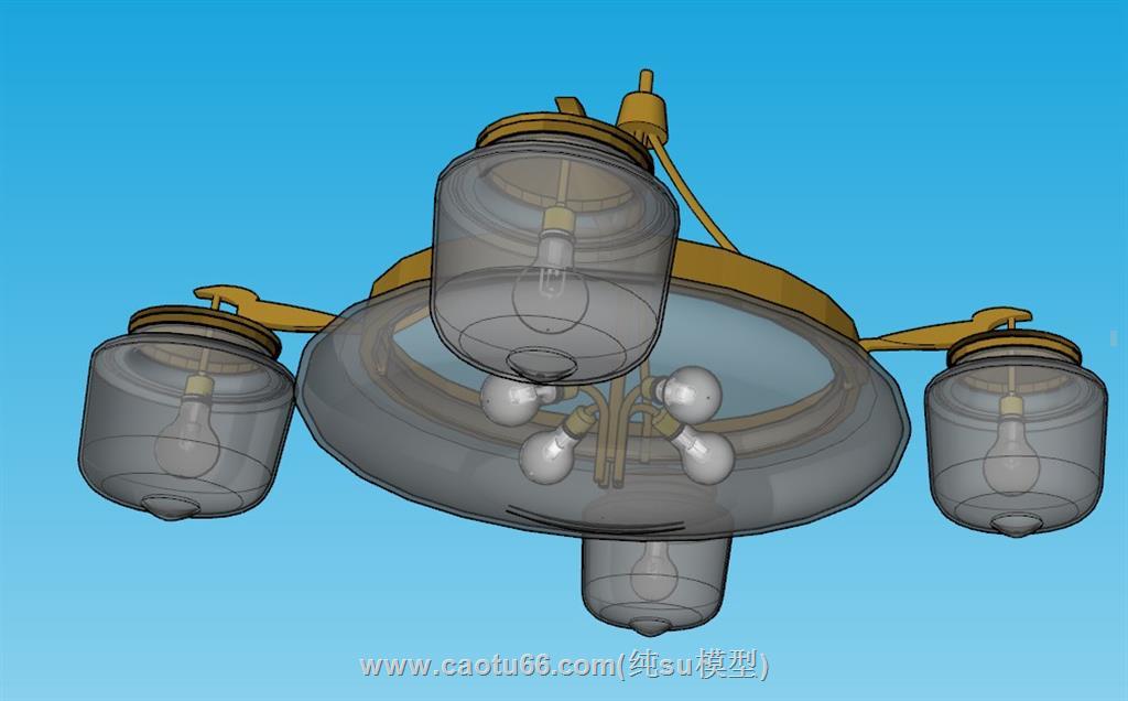 欧式吸顶灯吊灯SU模型 2