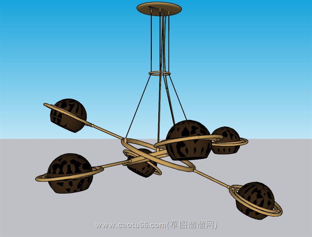 枝形吊灯灯具SU模型 1