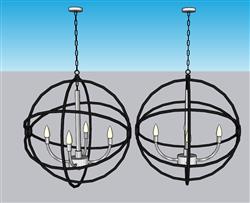 铁链吊灯SU模型 免费sketchup模型下载