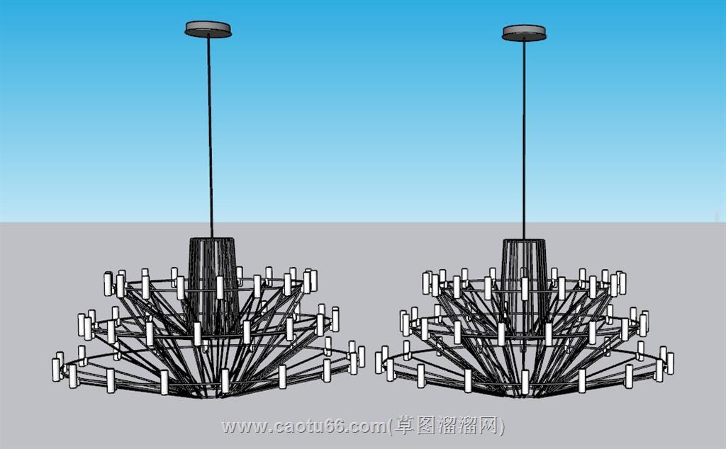 吊灯灯具SU模型 1