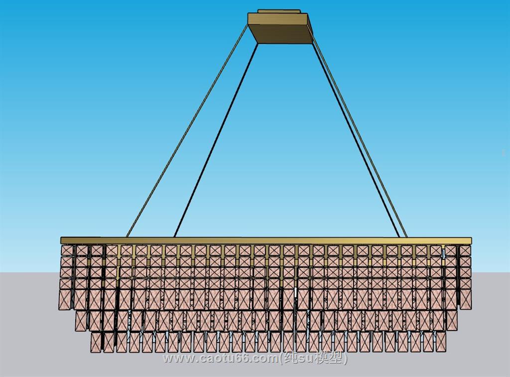 长方形吊灯SU模型 1