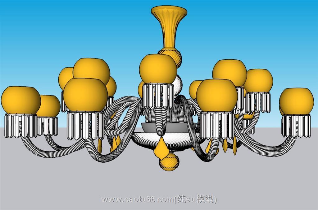 吊灯灯具SU模型 1