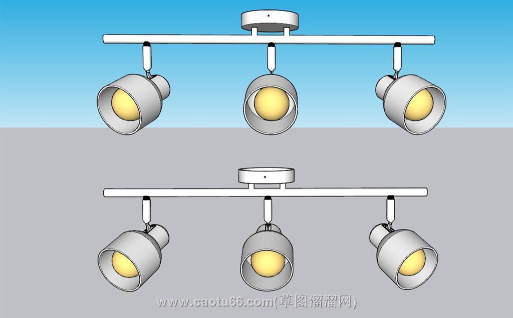 筒灯射灯轨道灯SU模型 1