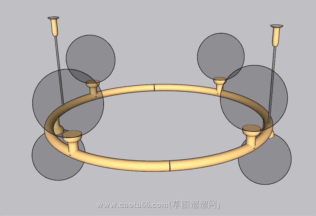 吊灯灯具SU模型 1