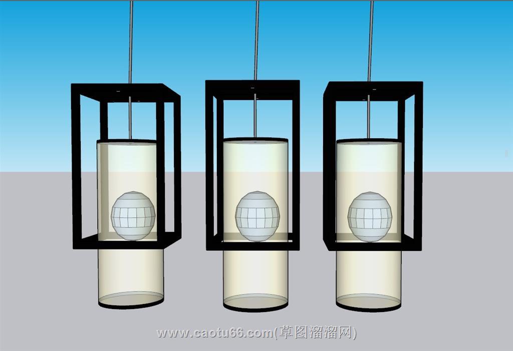 吊灯灯具SU模型 1