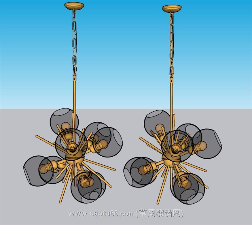 吊灯灯具SU模型 2
