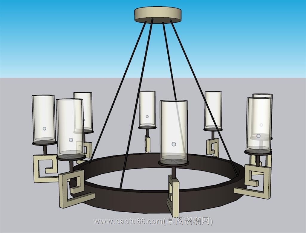 吊灯灯具SU模型 1