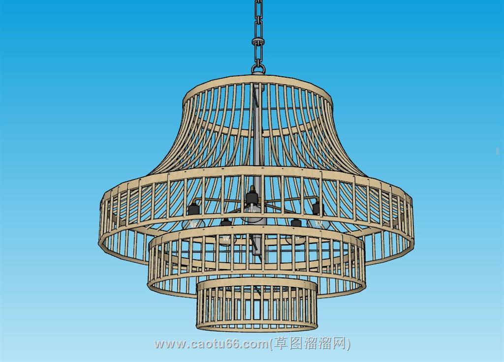 吊灯灯具SU模型 1