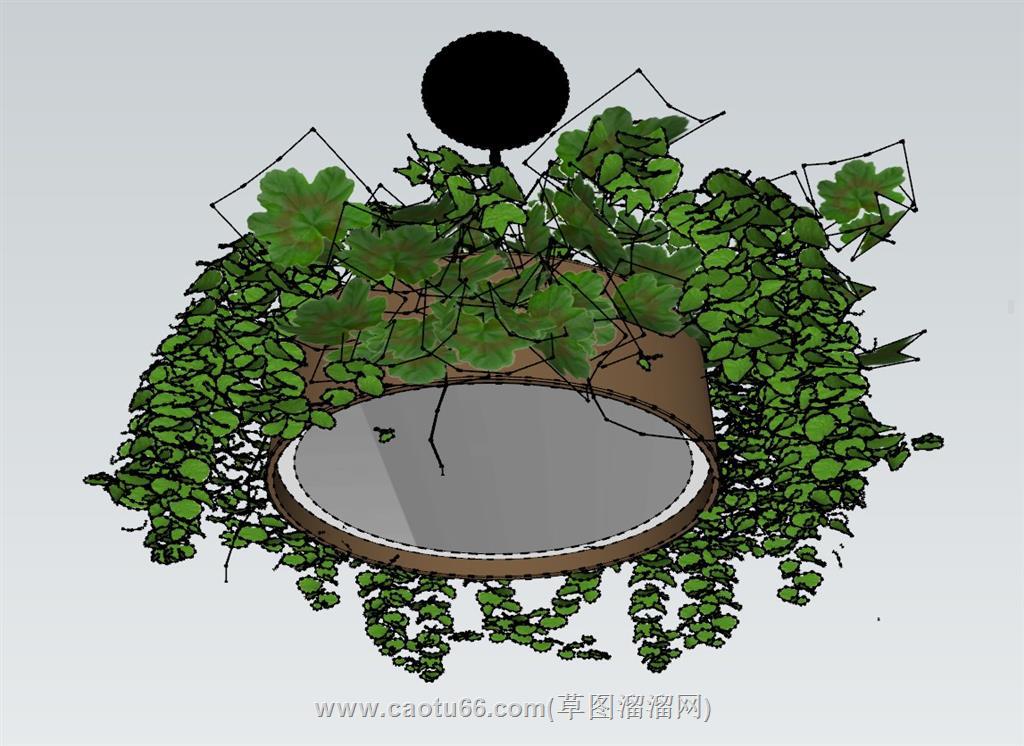 植物吊灯SU模型 2