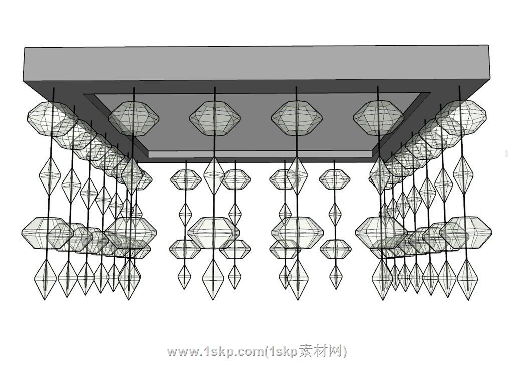 水晶吊灯SU模型 1