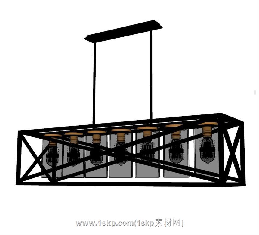 工业吊灯SU模型 1