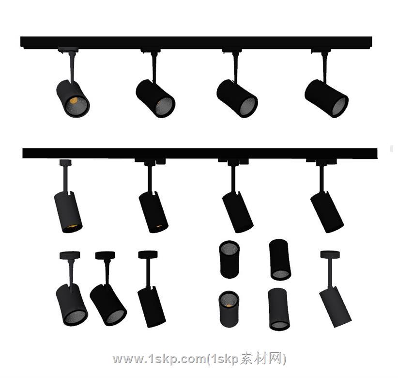 轨道灯筒灯射灯SU模型 1