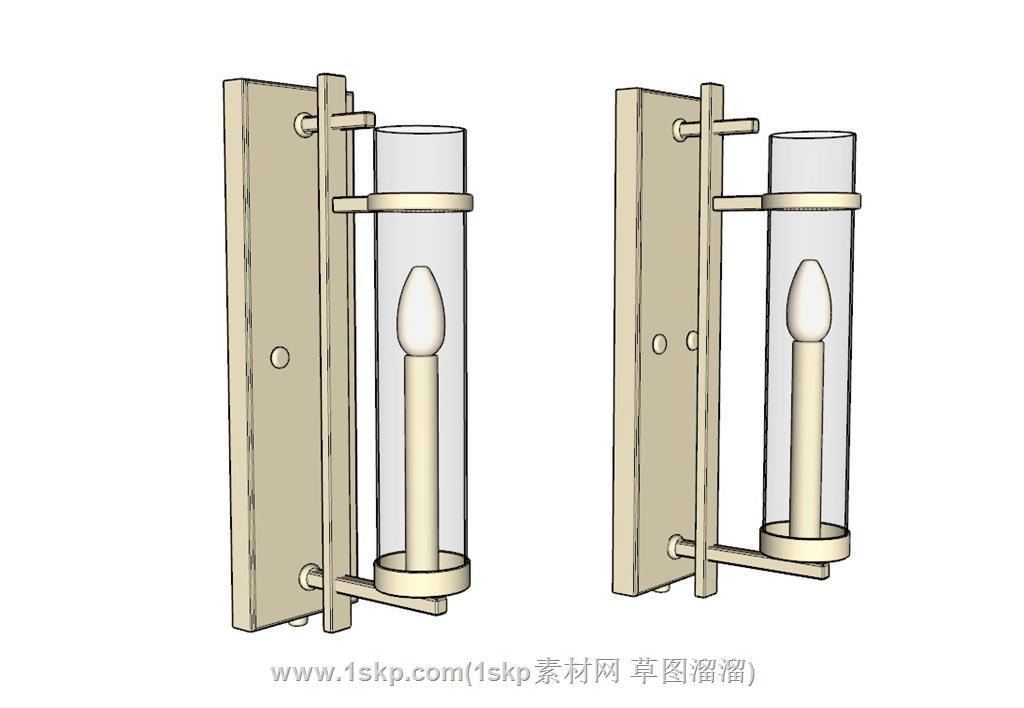 蜡烛壁灯SU模型 1