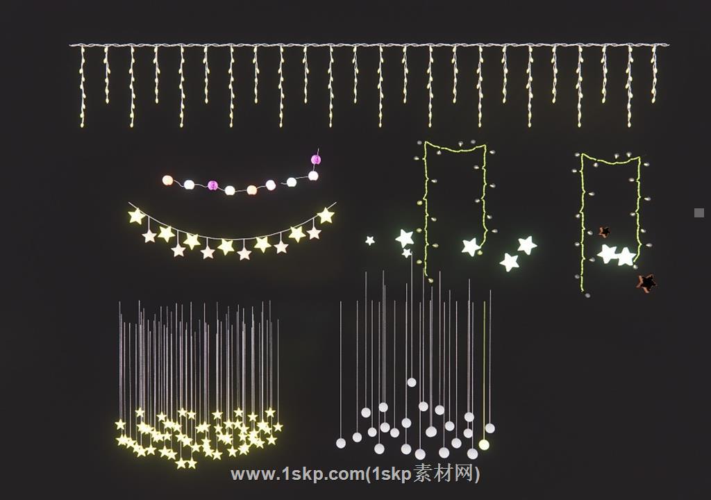 夜景灯装饰灯SU模型 1