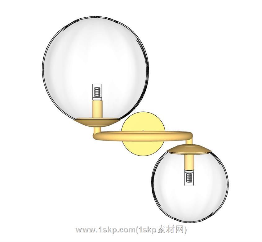 灯泡壁灯SU模型 1