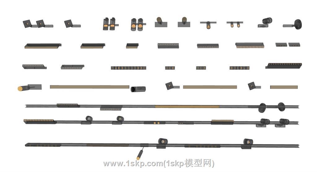 线条灯轨道灯SU模型 1