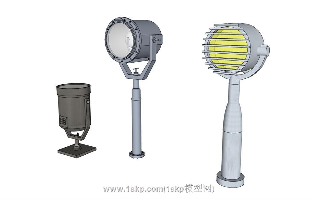 现代探照灯SU模型 1