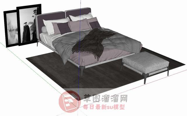 床铺家具SU模型 1