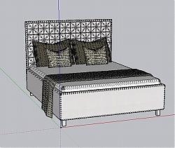床铺床具SU模型 免费sketchup模型下载
