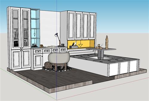 榻榻米卧室房间SU模型 2