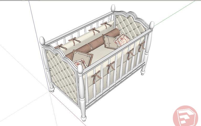 婴儿床床铺SU模型