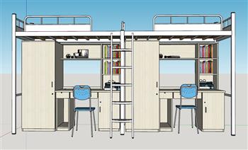 宿舍 高铺床 床铺 电脑桌 书桌
