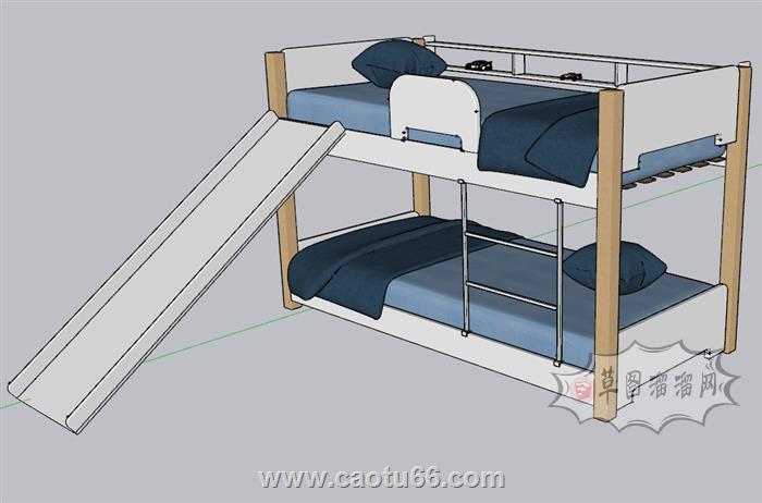 儿童床高低铺上下铺SU模型