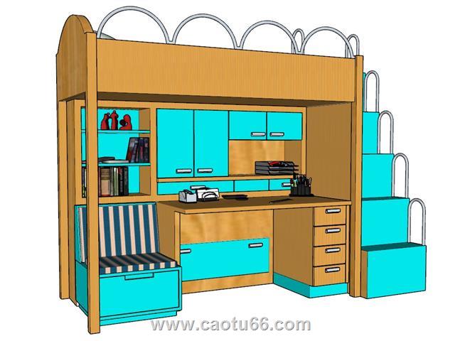 高低铺上下铺SU模型 1