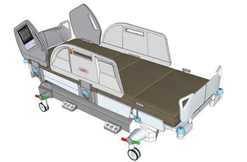 救护床病床医疗床SU模型 免费sketchup模型下载