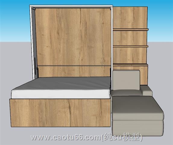 收纳床折叠床床铺SU模型 1