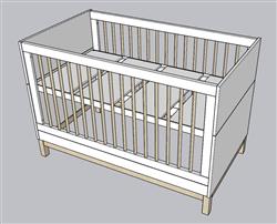 婴儿床SU模型 免费sketchup模型下载